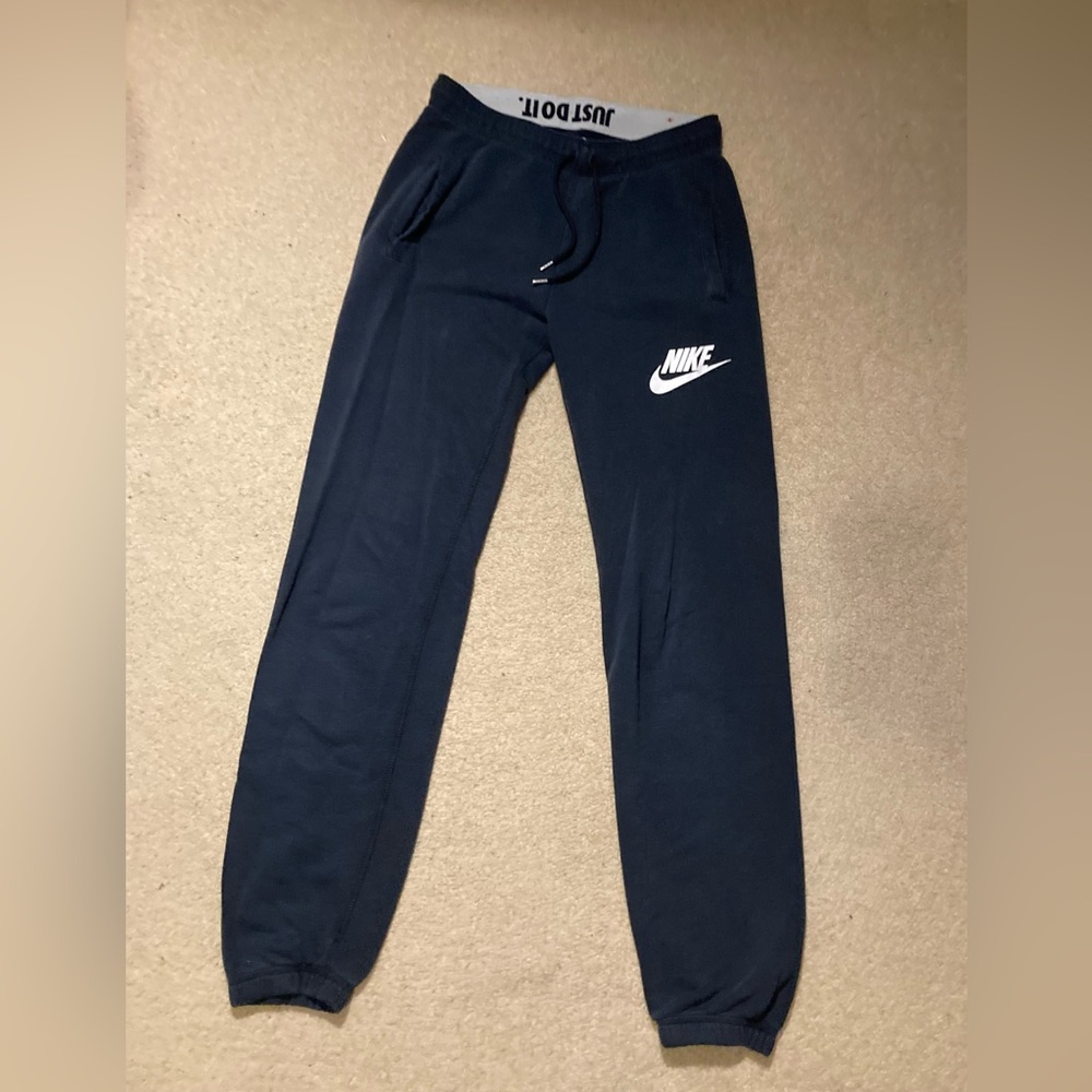 Nike Sweatpants Joggers Pants Just Do It Navy Blue Mens Size XS